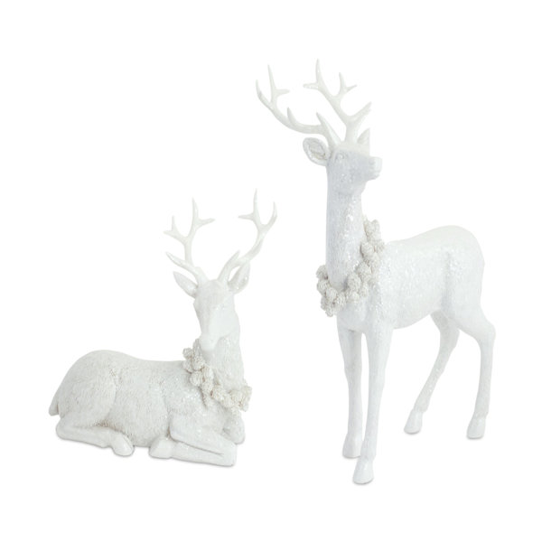 The Holiday Aisle 2 Piece Polyresin Deer Set Wayfair